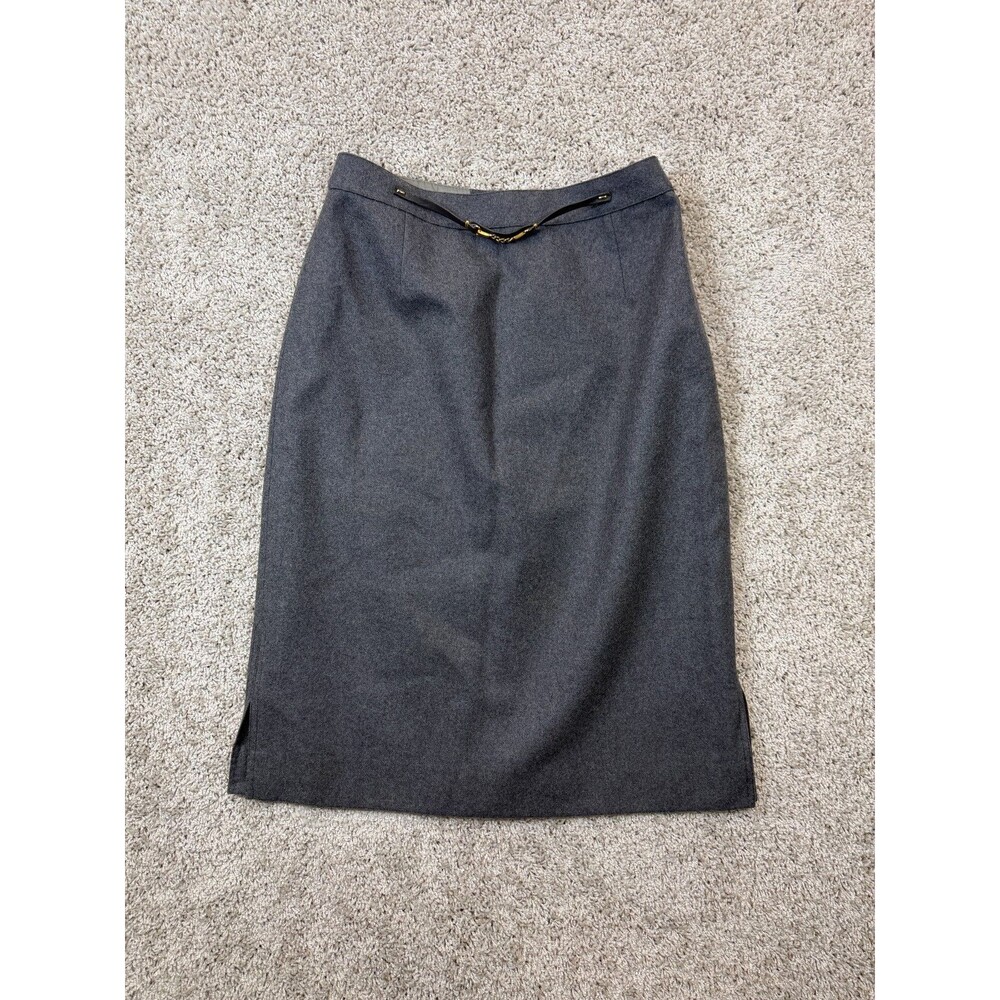 Vintage Judith Imports Made in France Women's Gray Midi Pencil Skirt